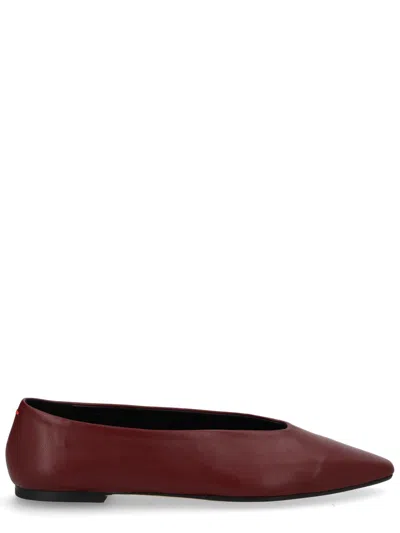 Aeyde Betty Burgundy Pointed Toe Nappa Leather Ballerina Flats