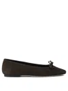 Aeyde Suede Ballerina Shoes Bow Detail In Brown