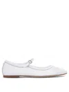 Aeyde Uma Mesh And Leather Mary Jane Flats In White