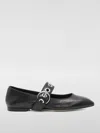 Aeyde Nappa Leather Flats With Circular Hardware Detail In Black