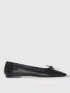Aeyde Delfina Leather Bow Ballerina Flats In Black