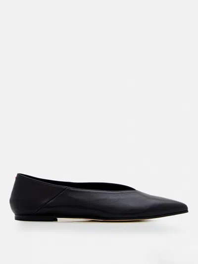 Aeyde Black Moa Leather Ballerinas