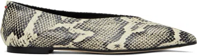 Aeyde Beige & Black Moa Leather Ballerina Flats In Creamy