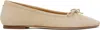 Aeyde Beige Delfina Suede Ballerina Flats In Latte