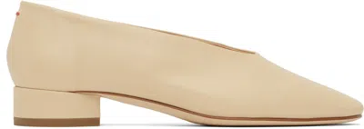 Aeyde Beige Delia Leather Ballerina Flats In Latte