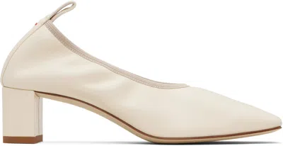 Aeyde Beige Narissa Ruched Heels In White