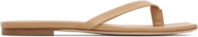 Aeyde Beige Renee Square-toe Sandals In Brown