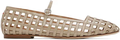 Aeyde Beige Uma Caged Mary-jane Ballerina Flats In Latte