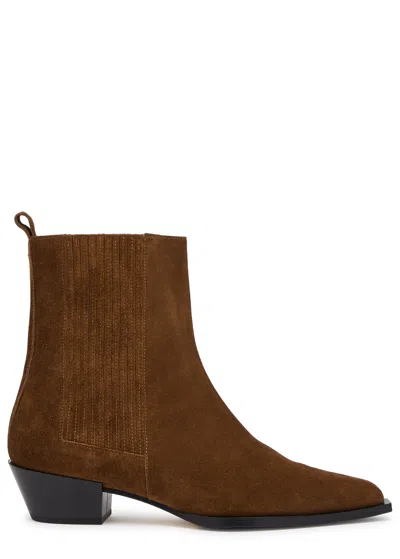 Aeyde 40mm Belinda Suede Ankle Boots In Brown