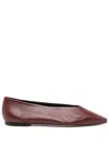 Aeyde Womens Wine Betty Pointed-toe Leather Ballet Flats