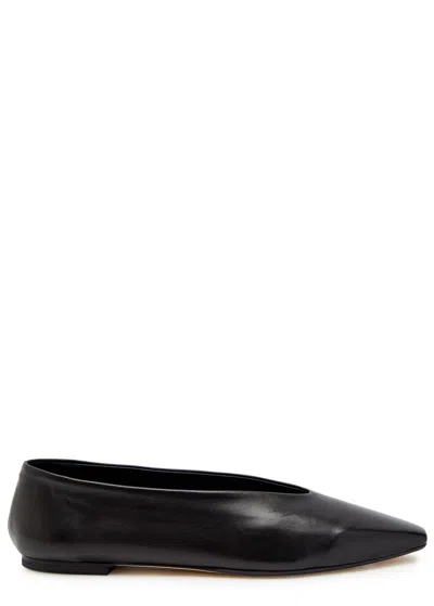 Aeyde Betty Leather Ballet Flats In Black