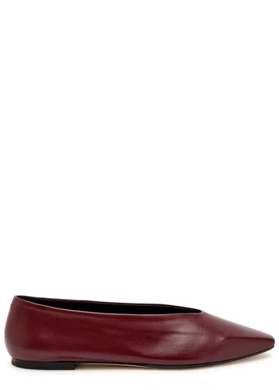 Aeyde Womens Wine Betty Pointed-toe Leather Ballet Flats