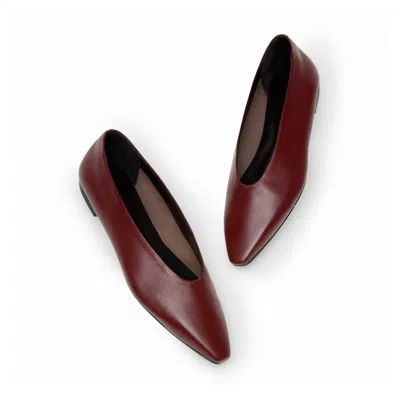 Aeyde Betty Leather Flats In Port
