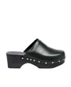 Aeyde Bibi Studded Leather Clog Mules In Black