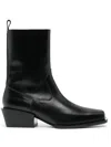 Aeyde Bill Leather Ankle Boots In Black