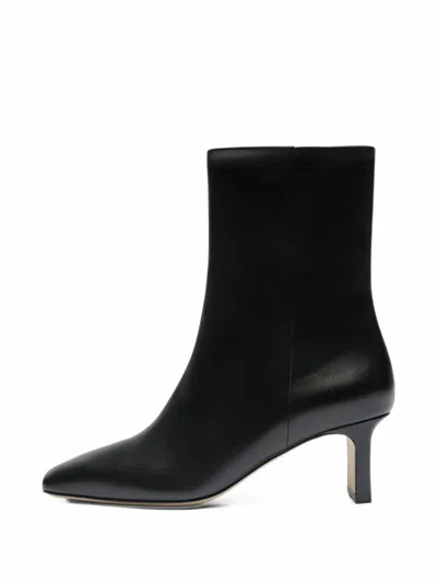 Aeyde Billie Square-toe Leather Boots In Black