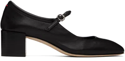 Aeyde Black Aline Velvet Mary-jane Heels