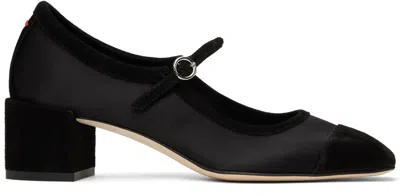 Aeyde Aline Velvet Mary Jane Pumps In Blue