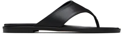 Aeyde Minimalist Wide Strap Toe Post Sandals In Black