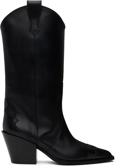 Aeyde Black Ariel Leather Cowboy Boots
