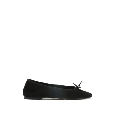 Aeyde Delfina Bow-detailed Ballet Flats In Brown Suede In Black