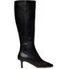 Aeyde Black Bita Calf Leather Tall Boots In Black