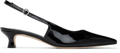 Aeyde Black Catrina Leather Slingback Heels