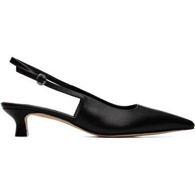 AEYDE BLACK CATRINA SLINGBACK HEELS