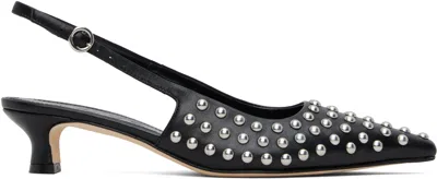 Aeyde Black Catrina Studded Slingback Heels