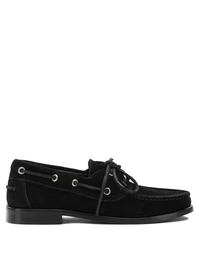 Aeyde Black Cow Suede Leather Loafers