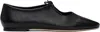 Aeyde Pointed Toe Nappa Leather Flats In Black
