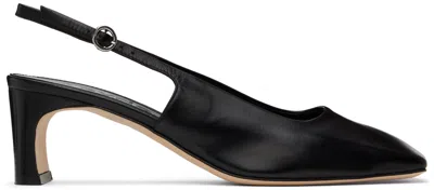 Aeyde Black Eliza Slingback Heels