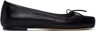 AEYDE BLACK GABRIELLA LEATHER BALLERINA FLATS