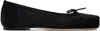 Aeyde 5mm Gabriella Satin Flats In Black
