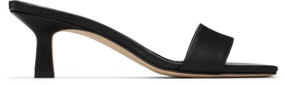 Aeyde Black Gilly Leather Heeled Sandals