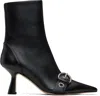 Aeyde Halima Buckled Leather Boots In Black