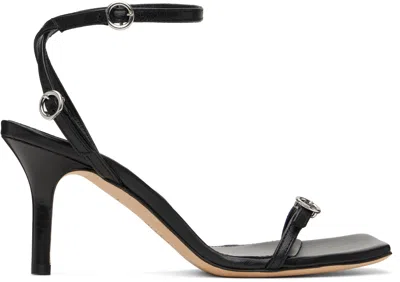 Aeyde Black Hallie Leather Stiletto Heeled Sandals