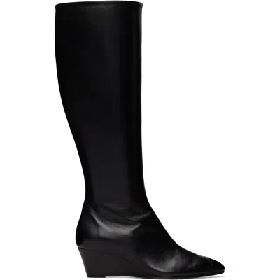 Aeyde Black Hana Cap Nappa Leather Tall Boots