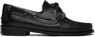 Aeyde Black Harris Calfskin Loafers
