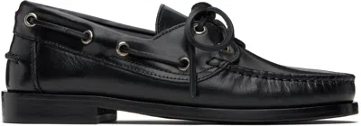 Aeyde ブラック Harris レザー デッキシューズ In Black