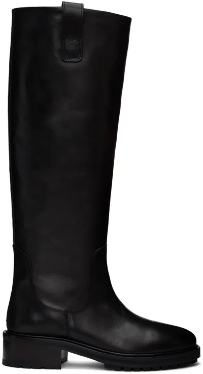 Aeyde Henry Knee-high Leather Boots In Black
