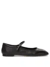 Aeyde Pointed Toe Nappa Leather Flats In Black
