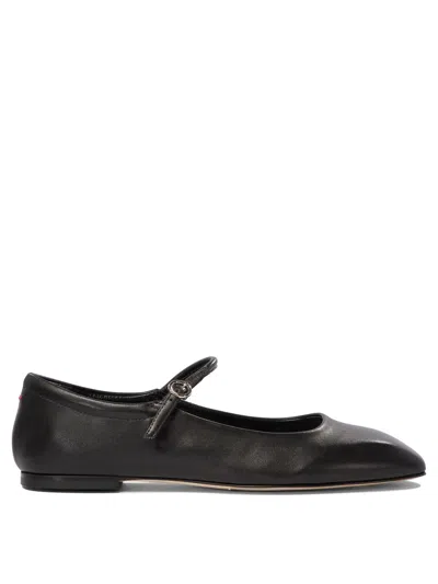 Aeyde Black Leather Ballerinas In White