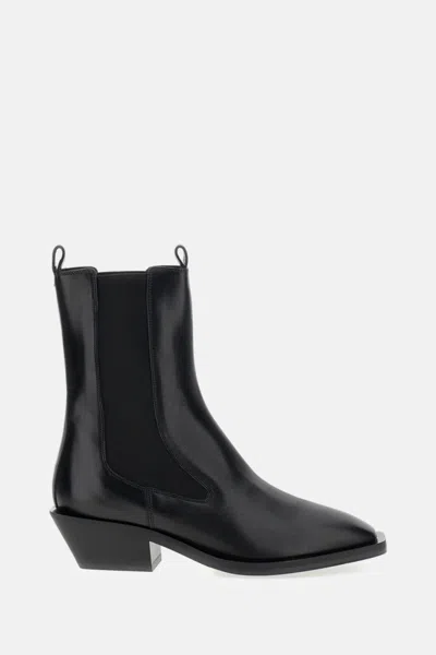 AEYDE BLACK LEATHER BOOTS