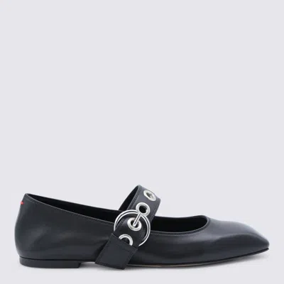 AEYDE BLACK LEATHER FLATS