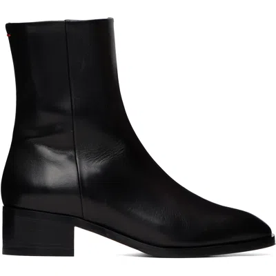 AEYDE BLACK LEE LEATHER ANKLE BOOTS