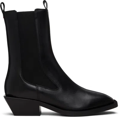 Aeyde Elegant Leather Ankle Boots For Women In Black