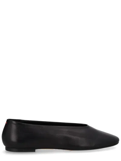Aeyde Black Nappa Leather Pointed Toe Flats