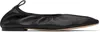 Aeyde Black Nomi Ruched Ballerina Flats In Black