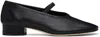 Aeyde Womens Pippa Block-heel Leather Ballet Flats Blac In Black